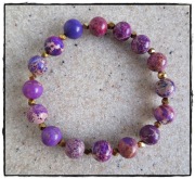 Bransoletka elastyczna kamienie naturalne 8mm jaspis cesarski fioletowy