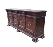Pałacowy bufet neorenesansowy bogato zdobiony z 1900 roku. Italia. 