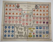 Plakat znaki drogowe 1963r z PRL-u Loga PMZ i Automobil klub polski 