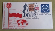koperta USA 1989 flaga polska Magyars and Poles LIONS