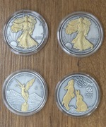 Zestaw monet 4 x 1oz Orzeł Amerykański Libertad