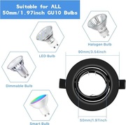 Tofisr Zestaw oprawek do wbudowania GU10 30 sztuk czarne