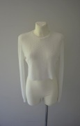 Zara Knit biały ażurowy top z długim rękawem 38 M