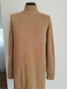 Hugo Boss Wełniana Karmel Sukienka Wełna R S M Śliczna Beż Luksusowa