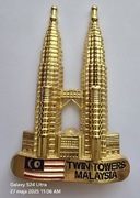 Magnes  na lodówkę metalowy TWIN TOWERS MALAYSIA. Malezja. Dwie wieże(14)