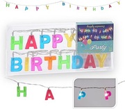 Łańcuch świetlny LED Happy Birthday