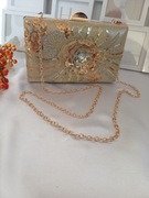 Torebka wieczorowa - Złota kopertówka 