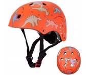 Kask DzieciecyRowerowy  Regulowany Pomaranczowy 2-8 Rozmiar S 51-54 