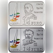 MALARZE 2 szt 1/4 EUR Degas 2007r i Manet 2008r
