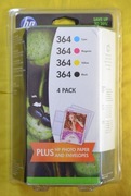 HP 364 ORYGINALNY 4 PACK J3M82AE CMYK + PAPIER KOP