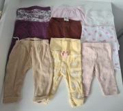 Spodenki spodnie leginsy niemowlak noworodek 56 cm paka ubrań wyprawka