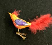 Bombka hoinkowa Szklany ptaszek na klips bombki retro jak prl szklane