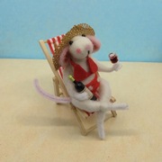 Myszka Dolce Vita figurka kolekcjonerska handmade filc wełna czesankowa 