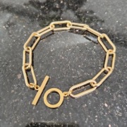 Bransoletka stal nierdzewna łańcuch spinacz toggle elegancka minimalistyczn