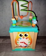 Edukacyjna kostka drewniana z liskiem drewniana układanka montessori