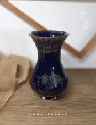 Wazon szklany kobaltowy vintage 22 cm