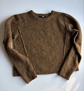 Bik bok krótki sweter wełniany z domieszką wełny blend moher misiowaty XS