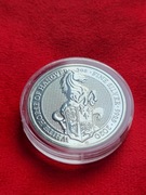 Srebrna Moneta 2oz Bestie Królowej Biały Koń Hanoveru 2020 2 uncje 0,999 Ag