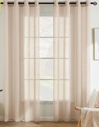 Zestaw Firan Z Woalu 140x175 cm Do Salonu i Sypialni Beżowe Cappucino