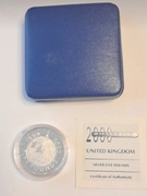 5 pounds Millenium Srebro 999  certyfikat pudełko Royal Mint