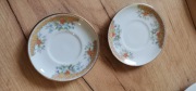 Dwa porcelanowe urocze talerzyki-spodki  manufakt. Karolina PRL cudeńka