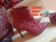 Cudowne, ażurowe, całe skórzane botki Carinii, rozm.37 