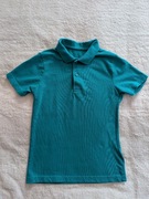 Zielona elegancka bluzka koszulka polo z krótkim rękawem ok. 134 - 140