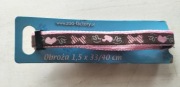 Różowa obroża dla psa Hilton 1.5x33/40cm