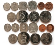 SRI LANKA  1+2+5+10+25+50 Cent 1+2+5+10 Rupees 1978-2016 UNC LOT 10