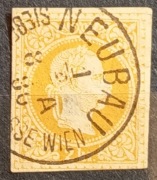 2 krajcary (2 kr) z 1858 roku (typ II). Cięty. Franciszek Józef I