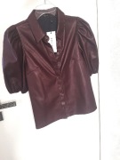 Mohito bordowa bluzka wet look XS