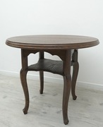 Dębowy stolik z dwoma blatami, lata 20-te, secesja. Po renowacji. 