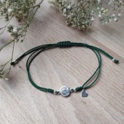 Bransoletka sznurkowa moneta SREBRO 925 sznurek