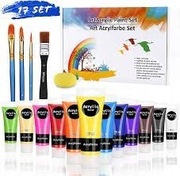 ZESTAW FARB AKRYLOWYCH W TUBKACH RATEL 12x75ml