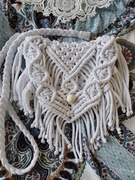 Torebka, handmade, makrama, kolor biały