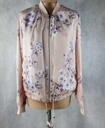 Tom&Rose L 40 rozpinana bluza damska w kwiaty pudrowy róż lekka kurtka 