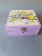 Pudełko decupage, na biżuterię, herbatę, prezent , unikatowe. 