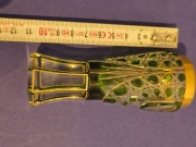 Biedermayer 1830 czeskie szklo uranowe  krysztal zloto