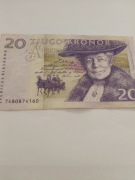Szwecja 20 koron banknot lata 90 XXwieku pisarka Selma Lagerlof