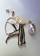 Kolczyki asymetryczne dziewczyna z perłą prezent dla artystki Vermeer