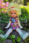 Lalka vintage PRL zamykane oczy laleczka 30 cm boho