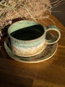 Filiżanka z talerzykiem | ceramika | handmade | Dzień Babci i Dziadka 