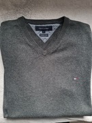 Sweter męski Szary Tommy Hilfiger roz. L 100% bawełna