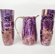 Komplet porcelanowy do napojów Ćmielów marmurek Vintage PRL 