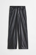 H&M luźne spodnie z diagonalu Wide high fit 158 skóra NOWE