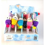 długopis 20szt. z zawieszką LIS W CZAPCE mix