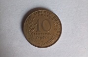 Moneta francuska 10 CENTIMES centymów z 1964 roku