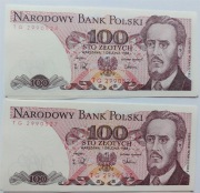 Banknot 100 ZŁ LUDWIK WARYŃSKI 1988 z paczki