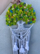 Drzewko z chrobotka i makramy