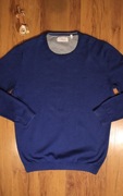 Sweter s.Oliver r. M niebieski dł rękaw okrągły dekolt bawełniany 